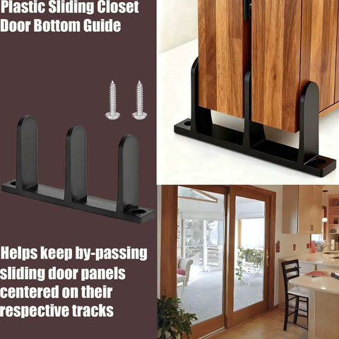 4 Pack Floor Mount Sliding Door Guides With Screws For 1 3 8 Inch Thick Doors, Bottom Track Guides For Barn Doors, Closets