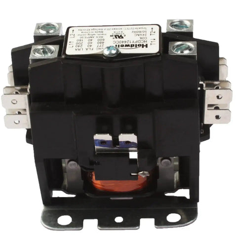 1 Pole Normally Open DP Contactor With Shunt, 40 Amp 24V Coil shown front view