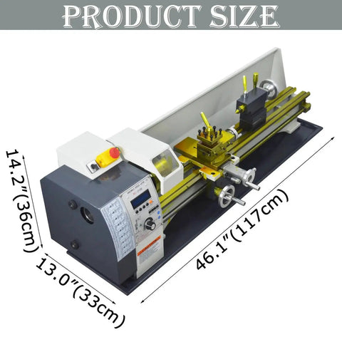 Gearless 8x31 Metal Lathe With Electronic Leadscrew Auto Metric Inch Thread Switching 1100W Brushless Motor 50 To 2500 RPM DIY Mini Lathe dimensions.