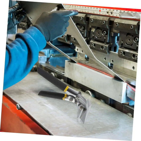Beefy Heavy Duty Metal Flattening Tool and Duckbill Pliers for Seamers next to metal fabrication machine