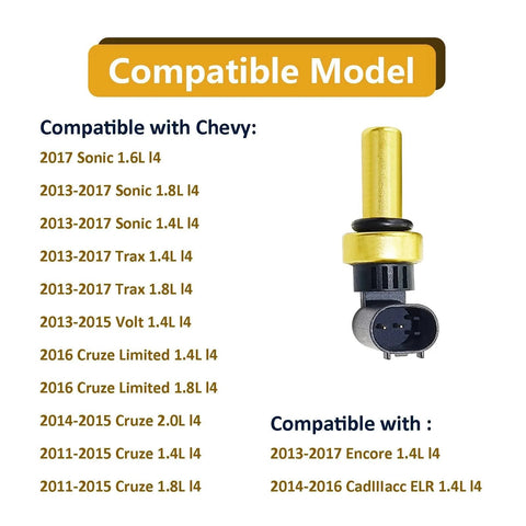 Coolant Temperature Sensor Replacement 55591401 Direct Fit for Chevrolet Sonic Trax Cruze Buick Encore 2011-2017