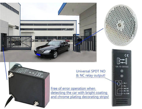 IP67 Waterproof Retro Reflective Photoelectric Beam Sensor Kit with protective cover and reflector for gate security