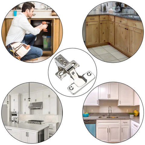 Soft Close Cabinet Door Hinges 24 Pack, Half Inch Overlay, 100 Degree Opening, Stainless Concealed Kitchen Cabinet Hinges Self Closing with Drilling Tool and Manual.