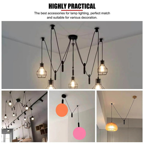 Vintage Style Hanging Light Pulley Kit For Pendant Lamps Old School Cast Iron Wire Pulley Bearing Rod Set Wall Or Ceiling Mount Pulleys