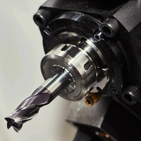 Close-up of ER11 Spring Collet Chuck 8mm Precision Router Collets 65Mn Spring Steel for CNC Engraving Milling Lathe Tool in use