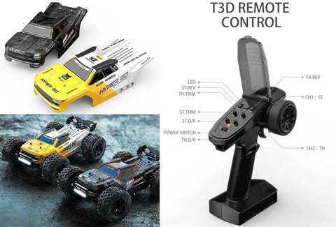 1/14 Scale 4X4 Brushless RC Truck Ready To Run Beast With 4200KV Motor And 50A ESC shown with T3D remote control