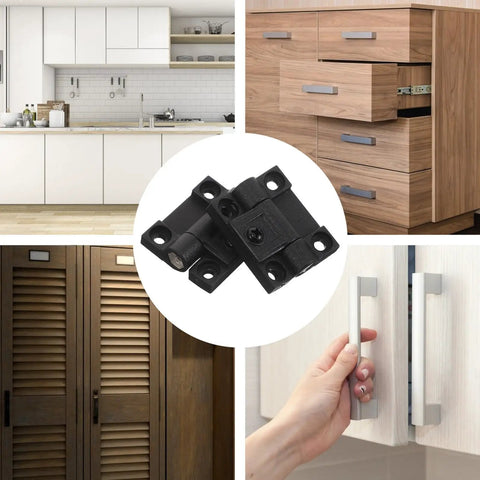 Plastic Folding Cabinet Door Hinge With 90 Degree Torque Adjustable Friction And Reinforced Plastic Bearing Universal Fit For Kitchen Cabinets Office Desks Furniture And Storage Units 1 Pair DOITOOL shown with kitchen and office applications.