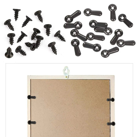 300 Turn Button Fasteners With 300 Screws For Picture Frames And Craft Projects, Black Metal Frame Hardware
