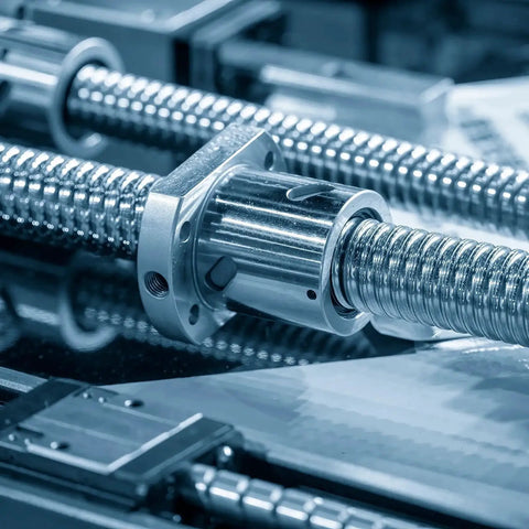 Close-up of M6 25mm 304 Stainless Steel Fully Threaded Rods 8 Pcs Right Hand Thread in machinery setup