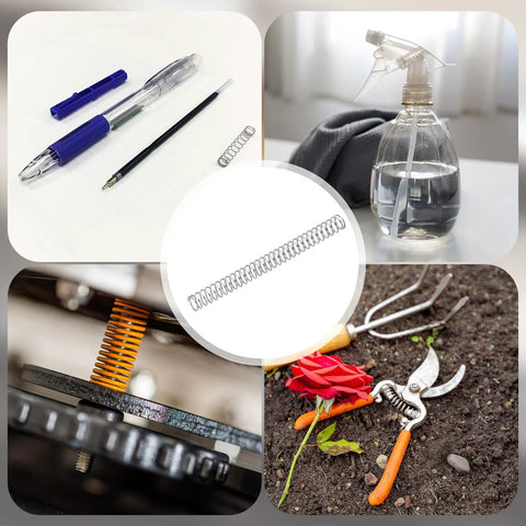 uxcell compression springs, 10 pcs, 0.4mm wire, 4mm OD, 50mm length, 304 stainless steel