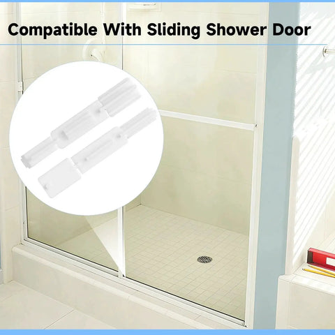 Sliding Shower Door Bottom Guide 1/2 Inch By 9/16 Inch By 3 1/8 Inch Two Pack shown with framed sliding shower door installation