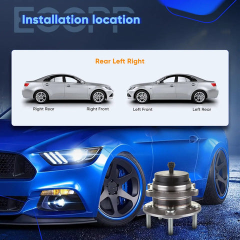Installation location for Wheel Bearing Hub Assembly 512326 Direct Fit OE Quality With ABS Sensor for different car axles.