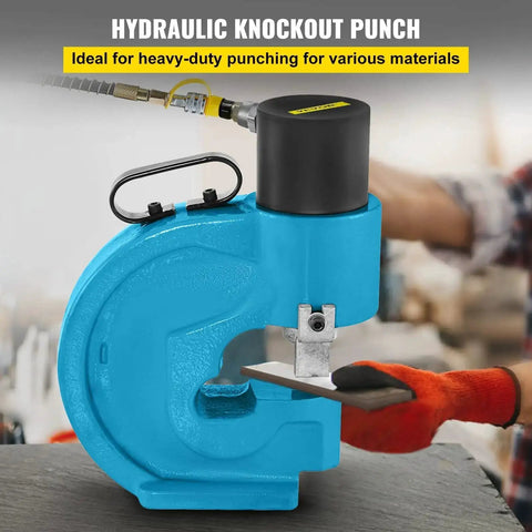35 Ton Hydraulic Hole Punch Tool For Iron Copper Aluminum And Stainless Steel Sheets With 109mm Throat On Workbench