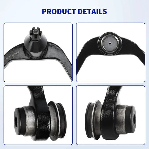 LCWRGS 12pc front suspension kit: black front control arm with ball joint and bushings (multiple views).