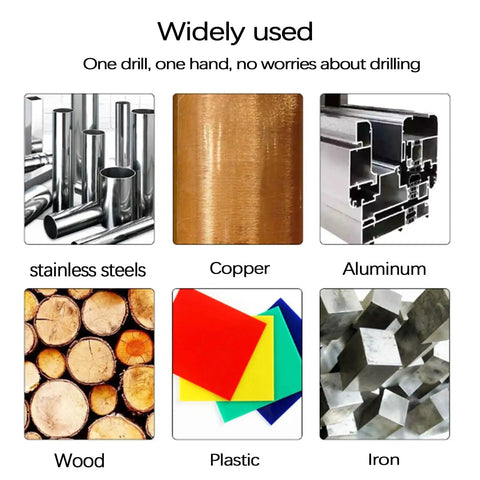 Materials used with the Two Stage Step Drill Bit Set M3 To M12 With Counterbore And Countersink For Stainless Steel Aluminum Copper And Plastics Heavy Duty Pro Grade Bits Deliver Precise Holes And Clean Chamfers M8 180 Degree Included