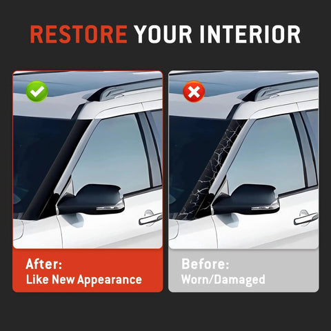 Before and after comparison of Ford Explorer A Pillar Windshield Trim Molding Driver And Passenger installed on vehicle