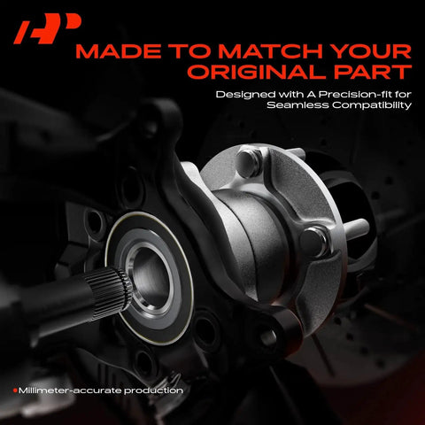 Close-up of rear wheel bearing and hub assembly set, 5-lug, fits Subaru Forester 2014-2018, with precision-fit design.