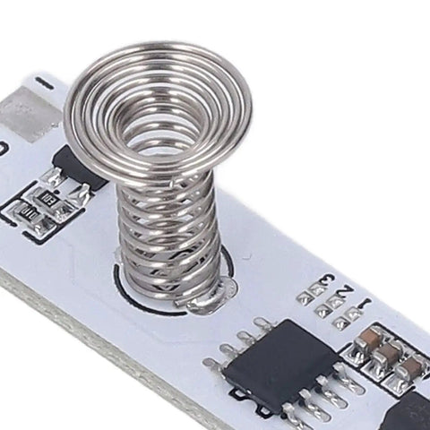 Close-up of 8-Channel Capacitive Touch LED Dimmer Panel For Cabinets And Under-Cabinet Lighting 5-24V DC Stepless Dimmer Module