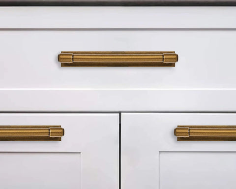 Five Pack Five Inch Center To Center Champagne Bronze Finish Cabinet Pulls With Backplates And Base Plates Zinc Alloy Vintage Kitchen Hardware