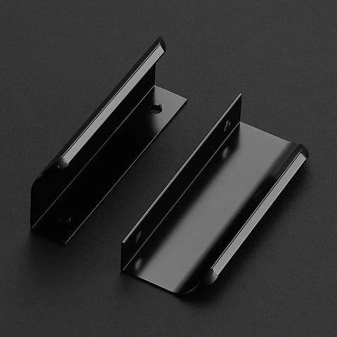 10 Pack Finger Edge Pulls For Cabinets With 76mm Hole Center And 102mm Overall Length Matte Black Concealed Handles