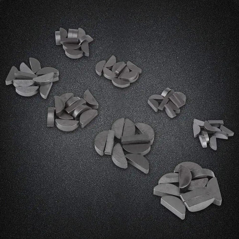 80 Keys Assortment In 8 Sizes With 45 Steel For Mechanical Industry, Heavy Duty Metal Key Set For Machining And Repair