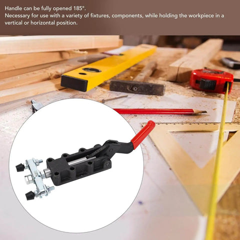 Heavy Duty Push Pull Toggle Clamp Built To Last With 50mm Stroke And 1200Kg Clamping Force Quick Release Welding Clamp shown in use