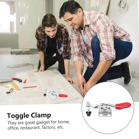 Beefy Heavy Duty Toggle Clamp With 500 Lb Holding Capacity used in woodworking project, featuring quick release design.