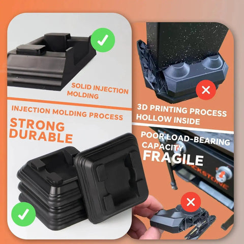 8-Piece 1/4 Inch Griddle Leveling Shims Kit For Blackstone Griddle showing stackable plastic design and use illustration