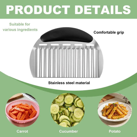 Stainless Steel Onion Holder And Slicer With Crinkle Cutter Multitool Kitchen Gadget With Ergonomic Handle Onion Slicer Meat Tenderizer Veggie Cutter For Potatoes Lemons Tomatoes And More