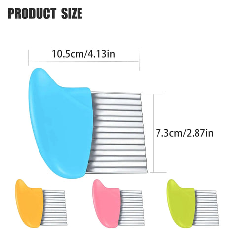 4 Pcs Crinkle Cutter Set For Fries And Veggies With Waffle Wave Fry Cutters, Stainless Steel Chopper, ergonomic non-slip handle