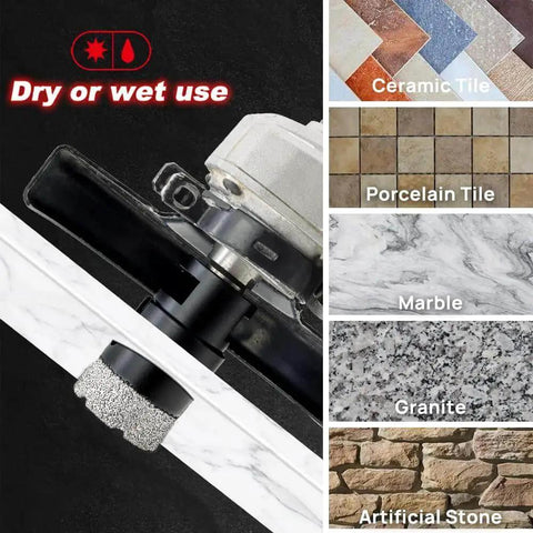 Diamond Core Drill Bit Set Vacuum Brazed Hole Saw 6mm 8mm 10mm With 5/8-11 Thread For Porcelain Tile Ceramic Marble Granite Stone Brick