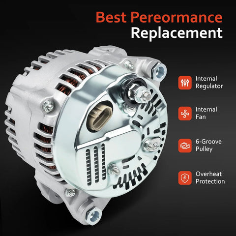 Alternator Replacement For Hyundai Sonata Veracruz Santa Fe Azera Entourage Sorento Sedona 3.3L And 3.8L Engines, 2006 Through 2011 Models