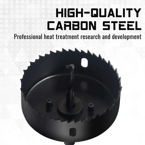 High-quality carbon steel hole saw from All In One Hole Saw Kit With 23 Pieces From Three Quarter Inch To Six Inch For Soft Wood Plastic PVC Drywall Includes Arbors Center Bits Installation Plate Carbide Forstner Bits Hex Key And Storage Case