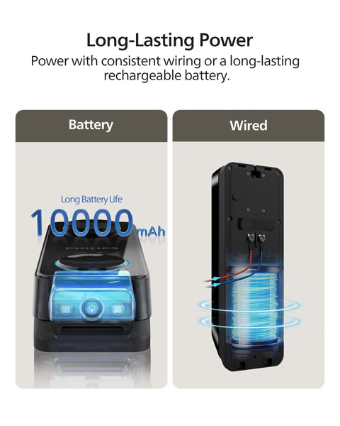 Dual Camera 2K HDR WiFi Video Doorbell With No Monthly Fees And Local Storage, Battery Or Wired Powered power options display