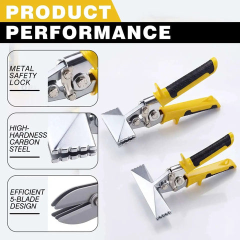 Sheet Metal Bender And Crimper Kit with ergonomic handles and five-blade design for pros and DIYers, highlighting performance features.