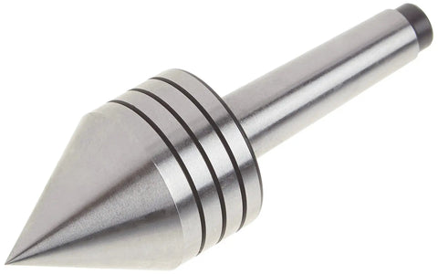 Heavy Duty 2MT Live Tailstock Center With 60 Degree Point for woodturning, precision ball bearings, silver metal cone with grooves