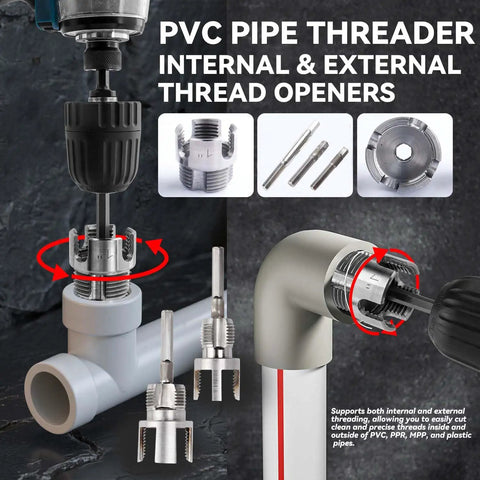 Thread Puller Pvc Dual Function PVC Pipe Threader Set For Internal And E...
