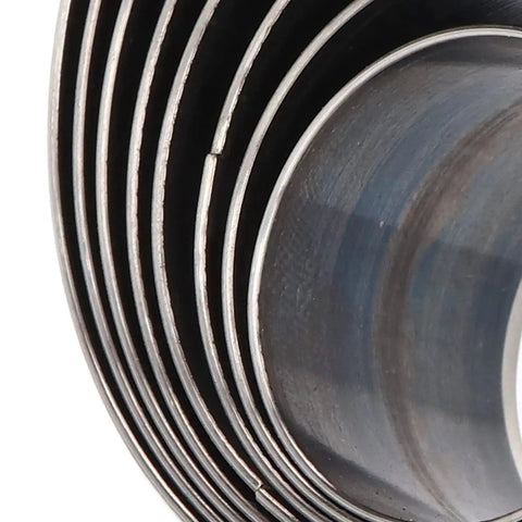 Close-up of alloy steel hollow dies from Leather Circle Cutter Set for Diy Projects 8 Piece Hollow Punch Kit 25mm to 60mm