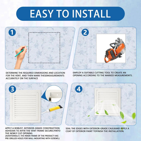 Access panel for drywall with vent, 13.5 x 13.5 in, white aluminum alloy, push-button switch; inner opening 12 x 12 in.
