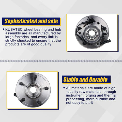 Front Wheel Bearing And Hub Assembly 2Pcs For Dodge Ram 1500 2006 2007 2008 Front Position 5-Lug ABS Drop-In Fit For Crew Cab And Standard Cab Pickup Beefed-Up Replacement For Smooth Quiet Ride, top view showing sturdy build and materials.