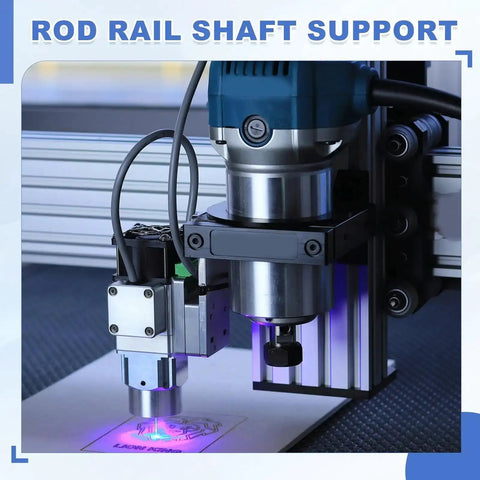 Aluminum 6mm ID Linear Rod Rail Mounting Bracket Set for fast smooth motion in 3D printers and robotic systems shaft supports.