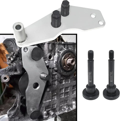Vacuum Pump Sealing Cover Remover Installer for BMW N53 N54 N55 Engines with bolts, shown on engine and separate