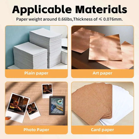 Applicable materials for 37mm Round Manual Card Badge Cutter including plain, art, photo, and card paper samples
