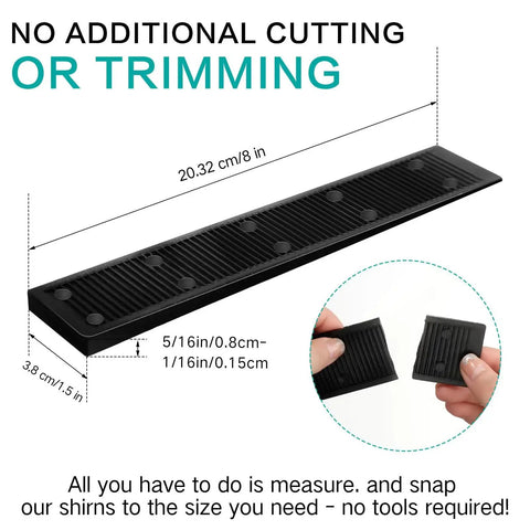 8 Inch Composite Plastic Leveling Shims 250 Pack For Heavy Duty Furniture shown with dimensions and close-up view of material.