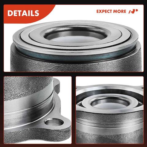 Close-up of a rear wheel bearing and hub assembly for Nissan Frontier 2005-2019, Xterra 2005-2013/2015, Suzuki Equator 2009-2012.