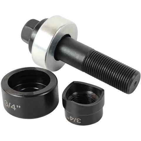 Heavy Duty Manual Knockout Punch Kit For Metal Sheets And Conduit Boxes With Three Quarter Inch Hole Punch Draw Stud Die Set And Cutter Heads