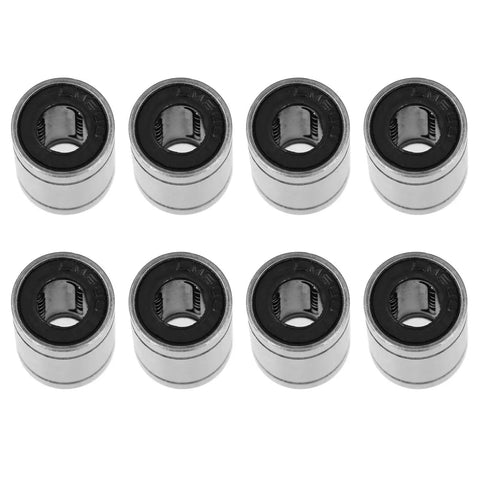 CNC Linear Ball Bearings Set 8 Pieces For 6mm Shafts LM6UU Model With 6mm Inner Diameter displayed in two rows