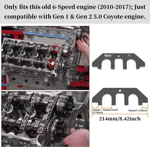 Three Piece Camshaft Alignment Tool And Crankshaft Positioning Tool Kit For Ford F150 Mustang 5 0 Coyote V8 Engine 2010 To 2017 Gen 1 And Gen 2 used in engine