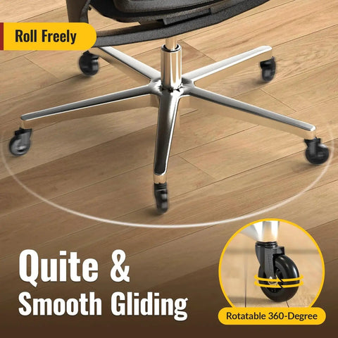Office Chair Wheels Rollerblade Casters 3 Inch 11x22mm All Black Set Of 15 Smooth Silent Glide Safe For All Floors