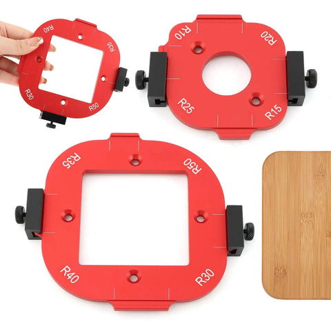 Pro Grade Aluminum Router Corner Radius Template Set With Eight Radius Sizes R10 To R50 for DIY Woodworking Arc Cutting